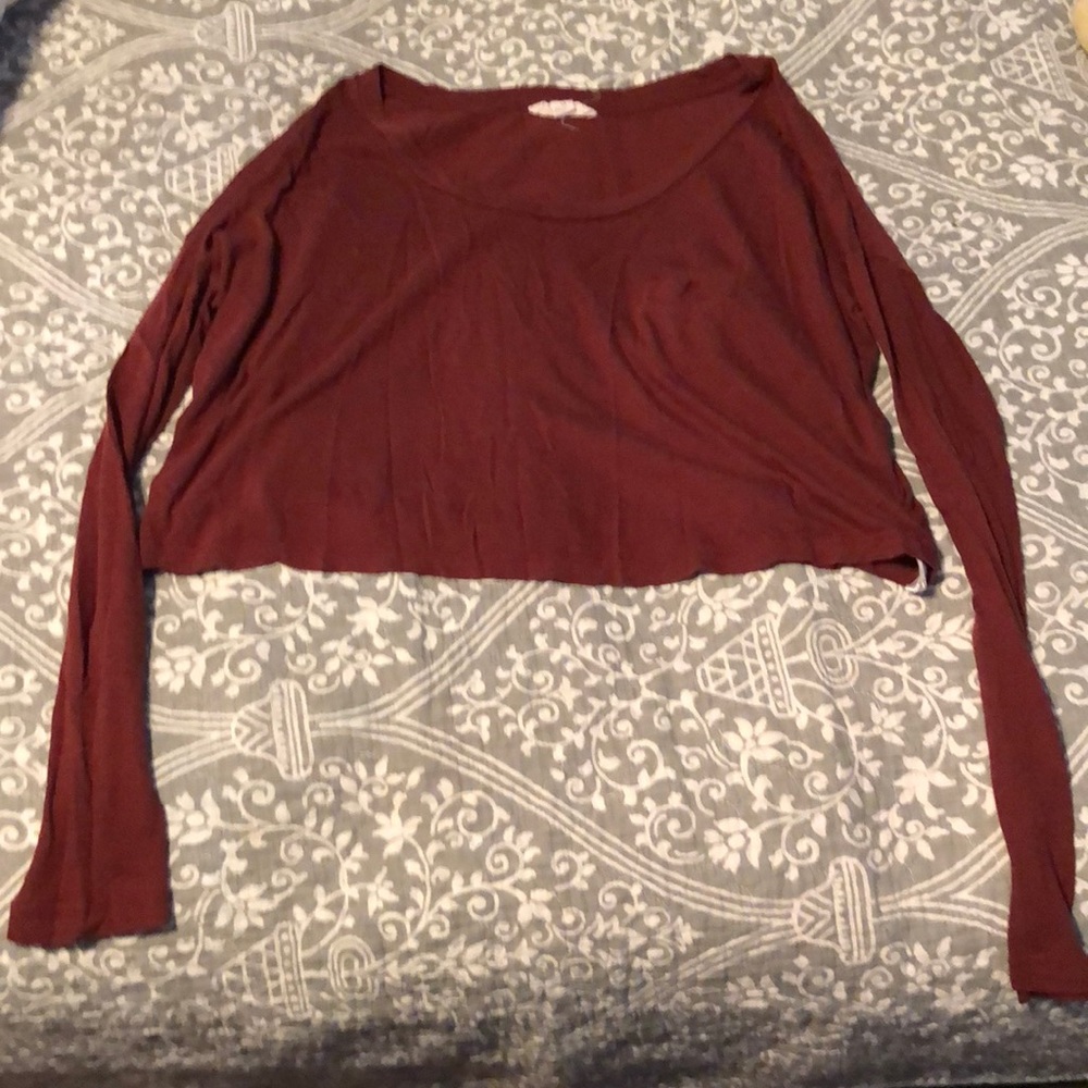 Long Sleeve Red Crop